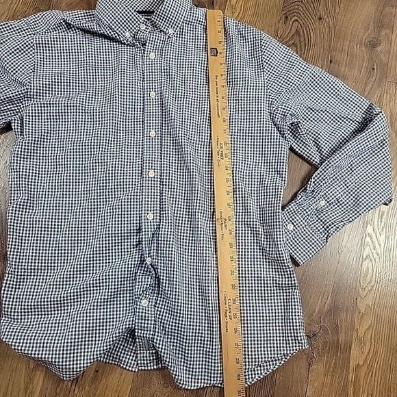 Johnnie-O Shirt Mens Small XL Blue Teal Plaid Long Slv Button Up Preppy LOGO - Picture 4 of 7